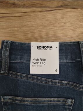 SONOMA High Rise Wide Leg Jeans - Dark Blue